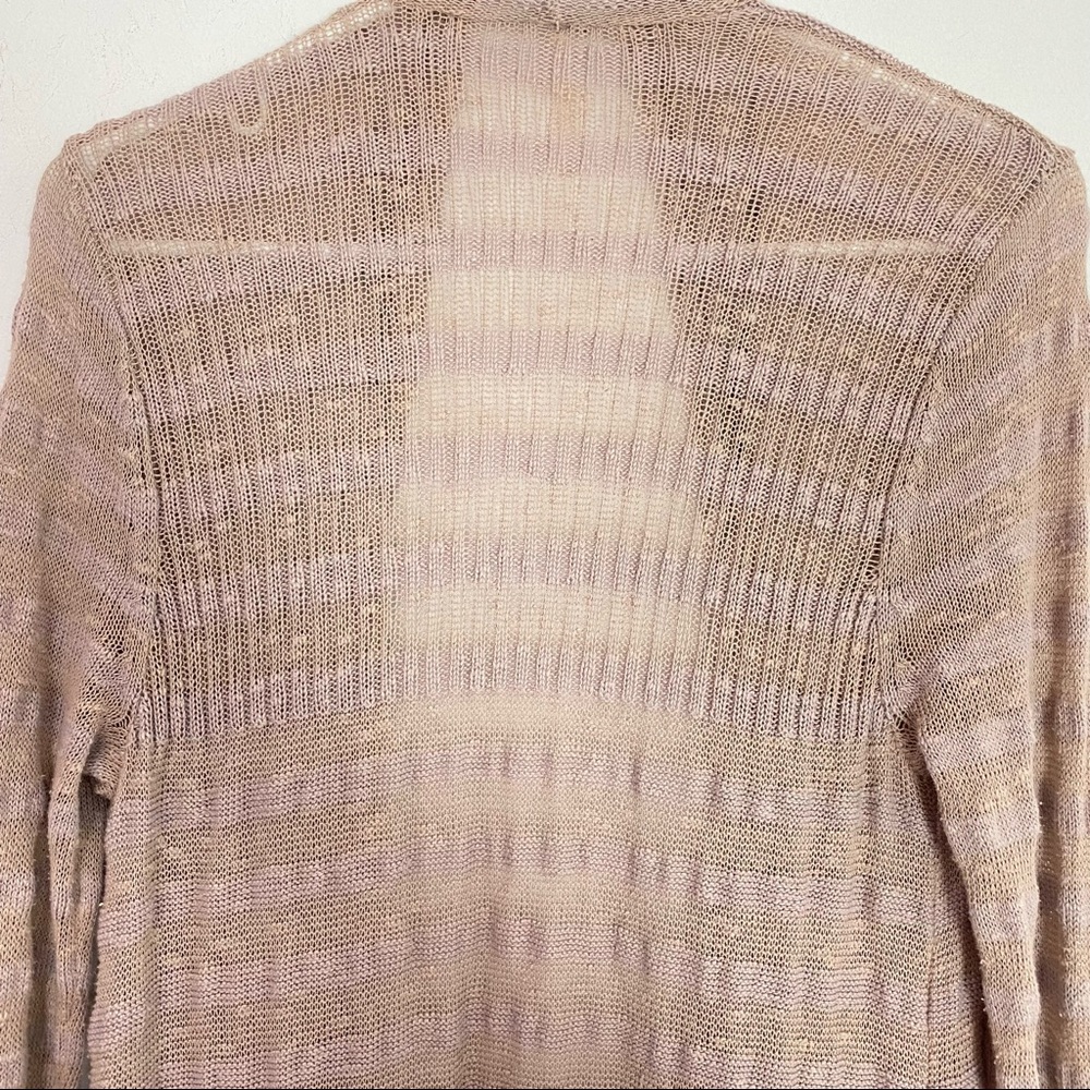 Free People Forget Me Not Long Duster Cardigan Sweater Striped Blush Pink Medium - Picture 5 of 12